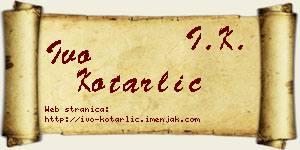 Ivo Kotarlić vizit kartica